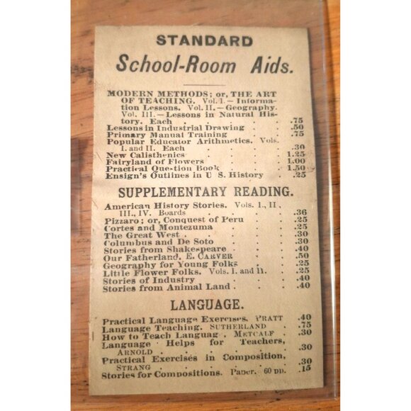 Victorian Era Business Card William S Bosworth Educational Publishing Co New Yor - Picture 2 of 2